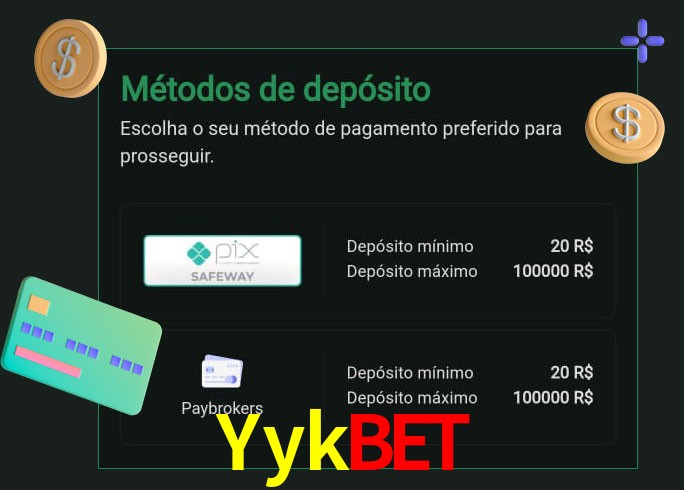O cassino Yykbet oferece uma grande variedade de métodos de pagamento